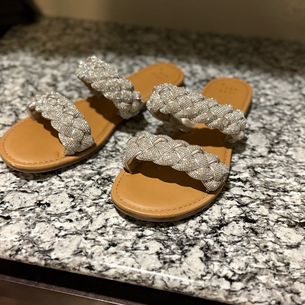 Target- A New Day- Women’s Lucy Braided Rhinestone Slide Sandals- 9